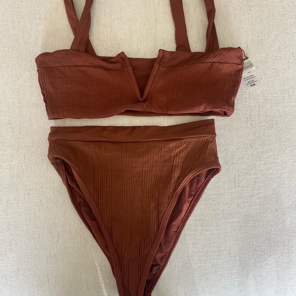 LRust Ribbed Bikini Set
